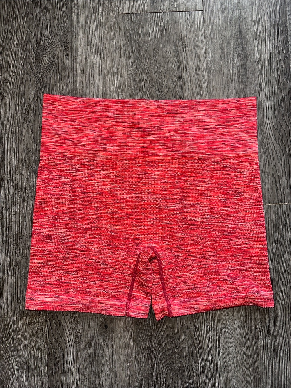 Red Space-Dye High-Rise Bike Shorts